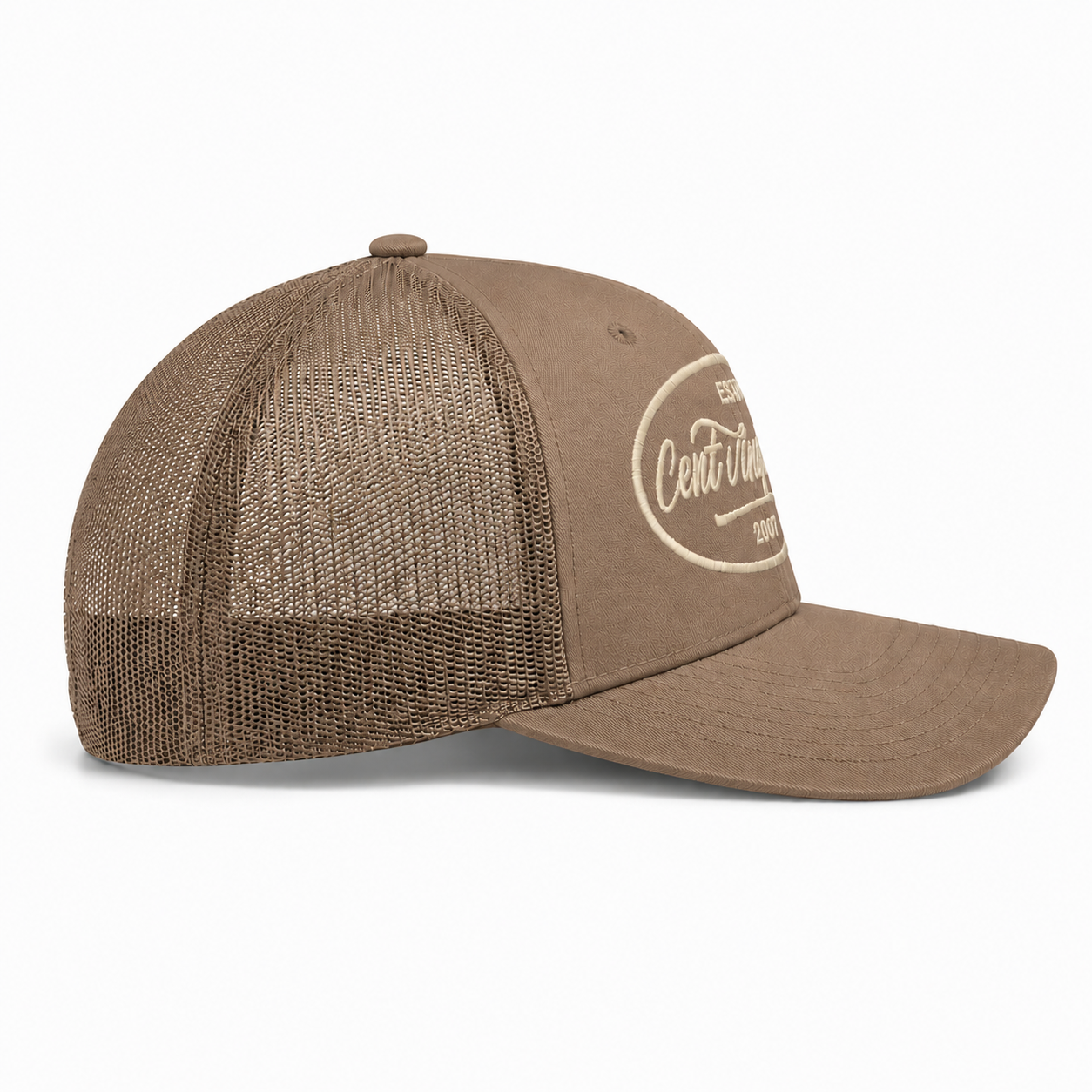 Casquette Trucker Signature VD Sable — Brodée dans notre atelier à Béziers | Cent Vingt Trois
