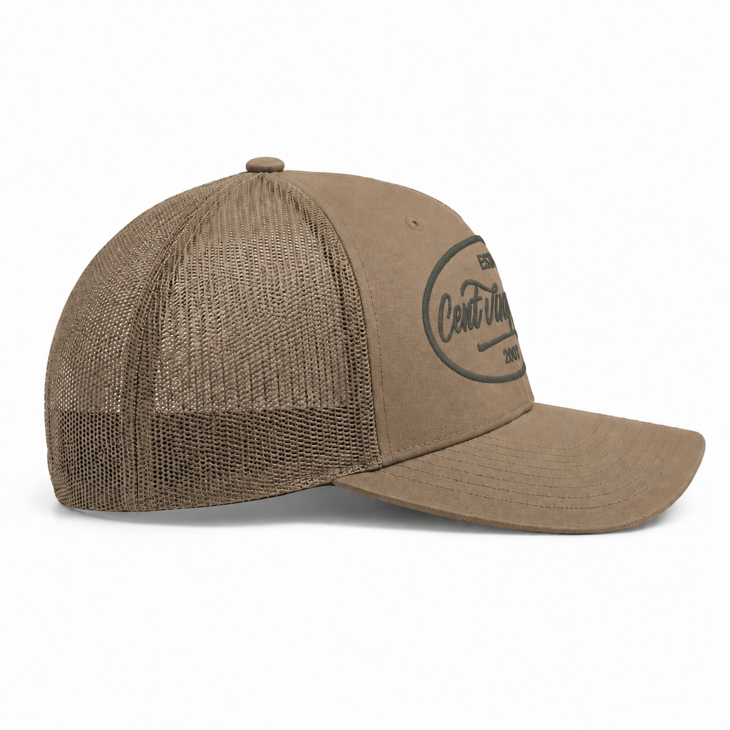 Casquette Trucker Signature VD Sable — Brodée dans notre atelier à Béziers | Cent Vingt Trois