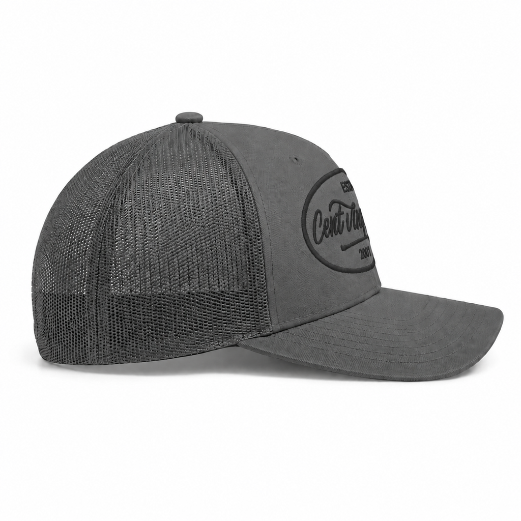Casquette Trucker Signature VD Iron Grey — Brodée dans notre atelier à Béziers | Cent Vingt Trois