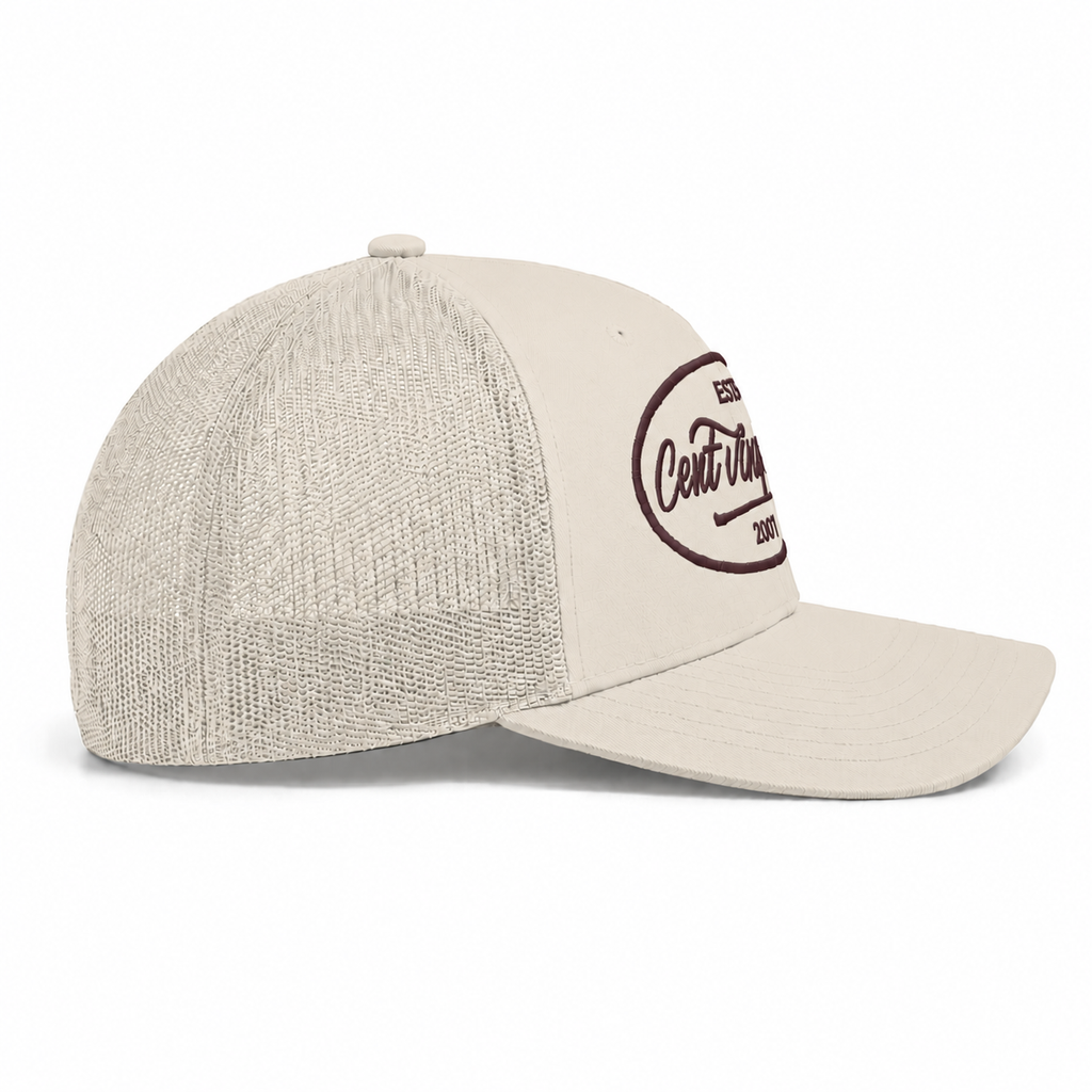 Casquette Trucker Signature VD Ivoire — Brodée dans notre atelier à Béziers | Cent Vingt Trois