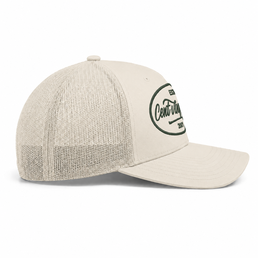 Casquette Trucker Signature VD Ivoire — Brodée dans notre atelier à Béziers | Cent Vingt Trois