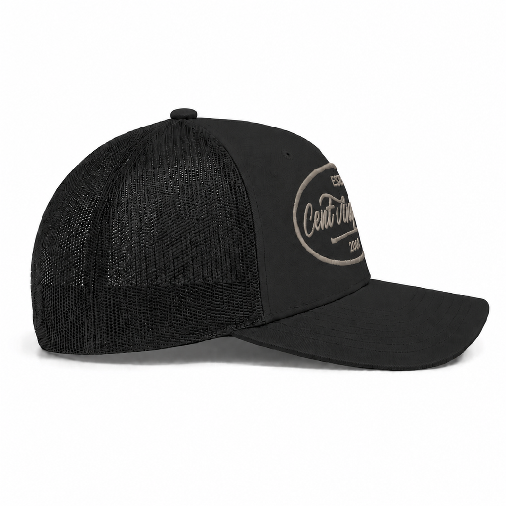 Casquette Trucker Signature VD Noire — Brodée dans notre atelier à Béziers | Cent Vingt Trois