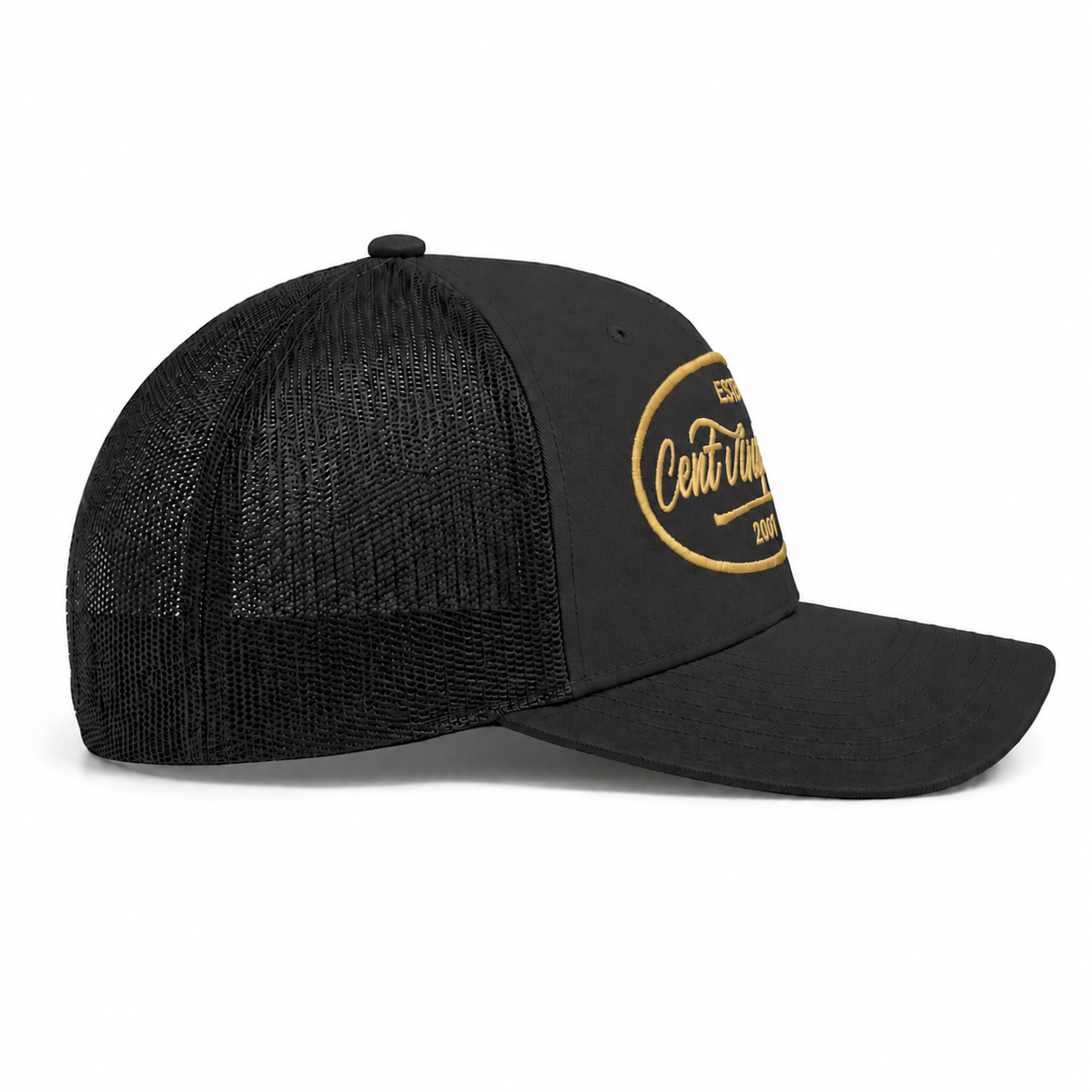 Casquette Trucker Signature VD Noire — Brodée dans notre atelier à Béziers | Cent Vingt Trois
