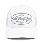 Casquette Trucker Signature VD Blanche & Grise — Brodée dans notre atelier à Béziers | Cent Vingt Trois