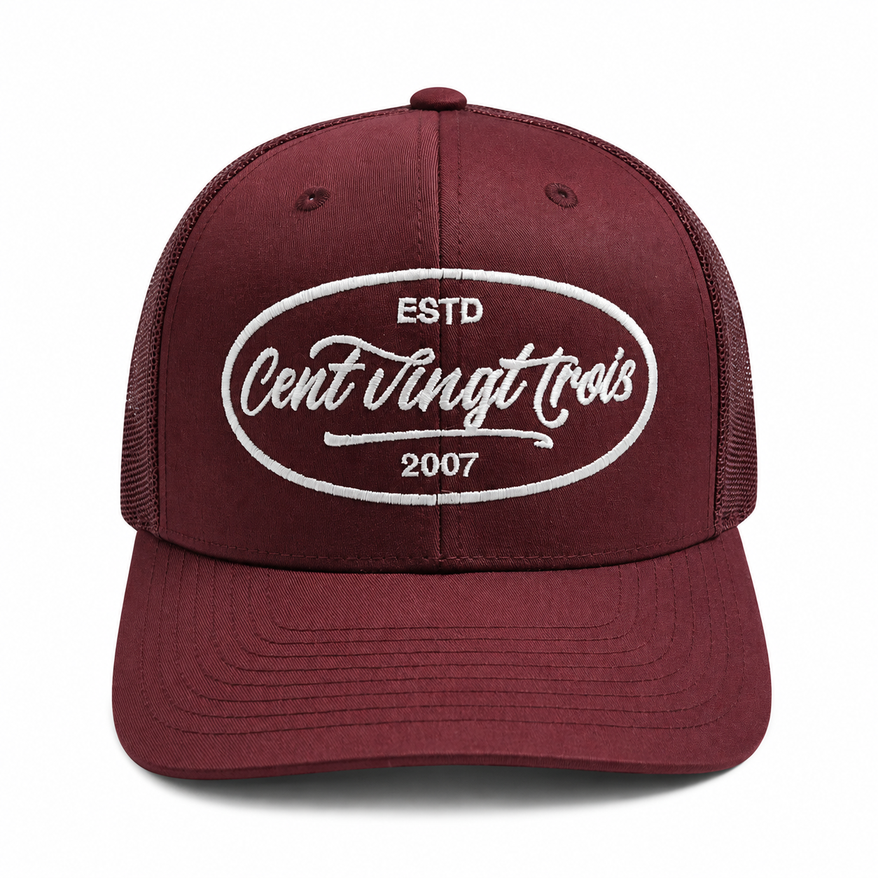 Casquette Trucker Signature VD Bordeaux — Brodée dans notre atelier à Béziers | Cent Vingt Trois