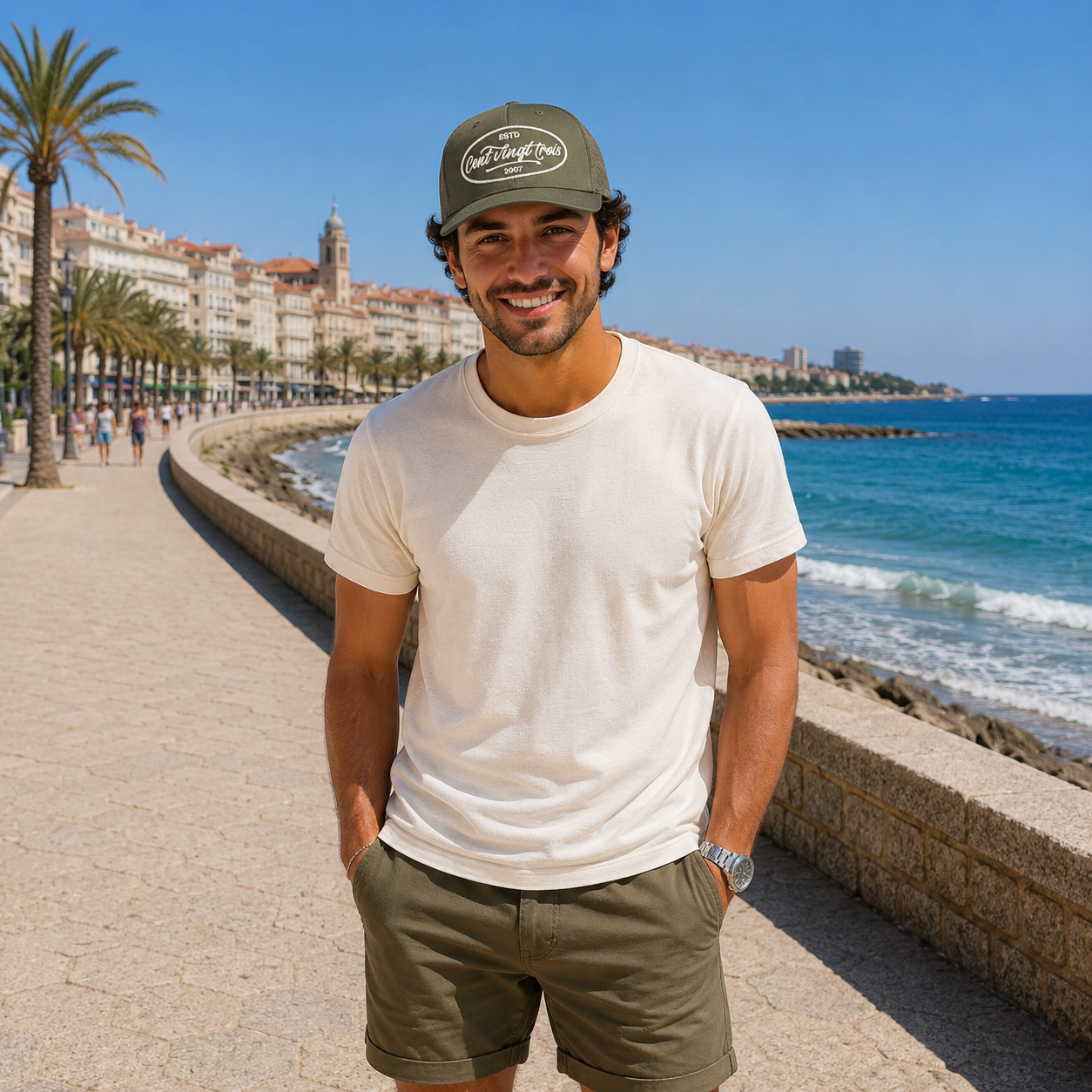 Casquette Trucker Signature VD Kaki — Brodée dans notre atelier à Béziers | Cent Vingt Trois