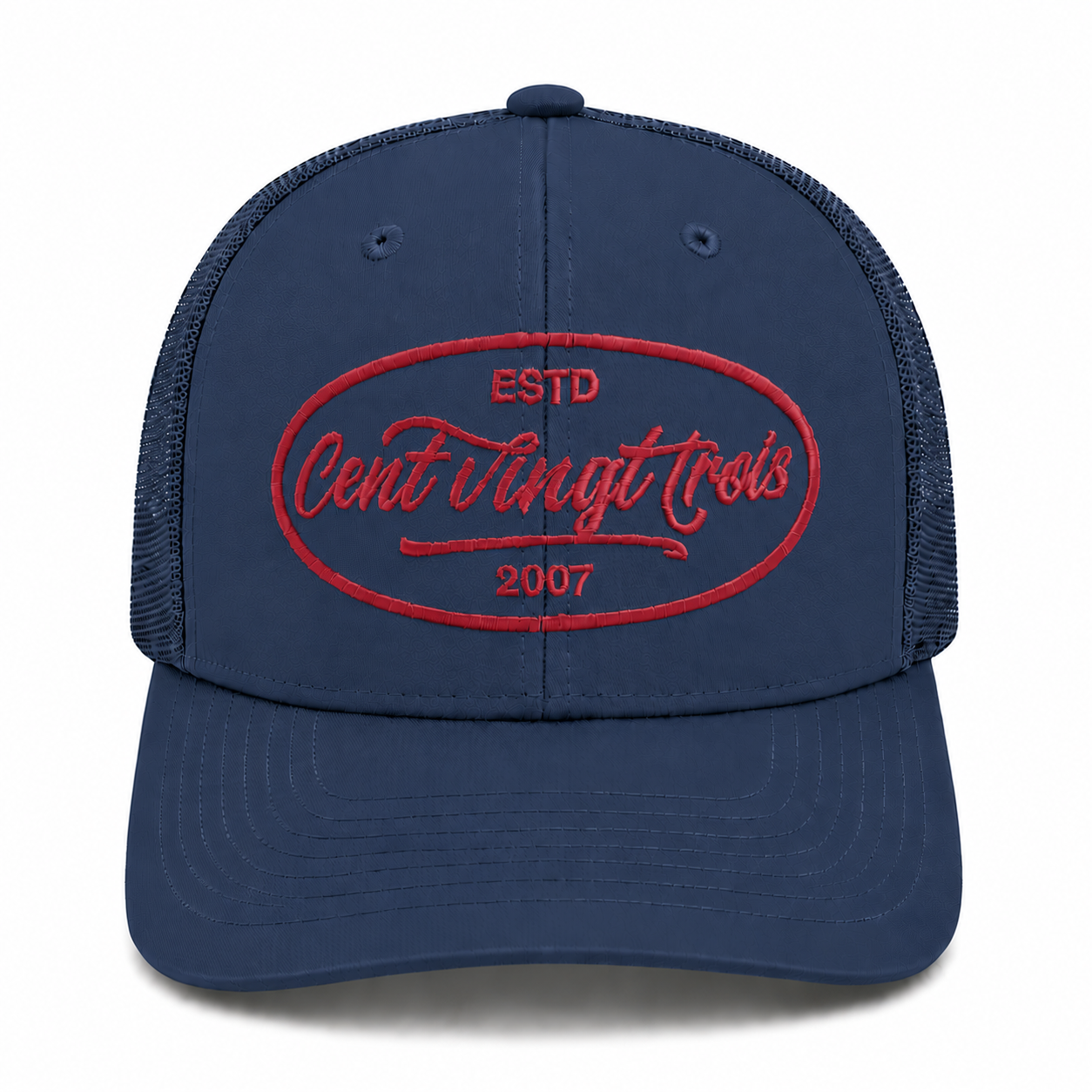 Casquette Trucker Signature VD Marine — Brodée dans notre atelier à Béziers | Cent Vingt Trois
