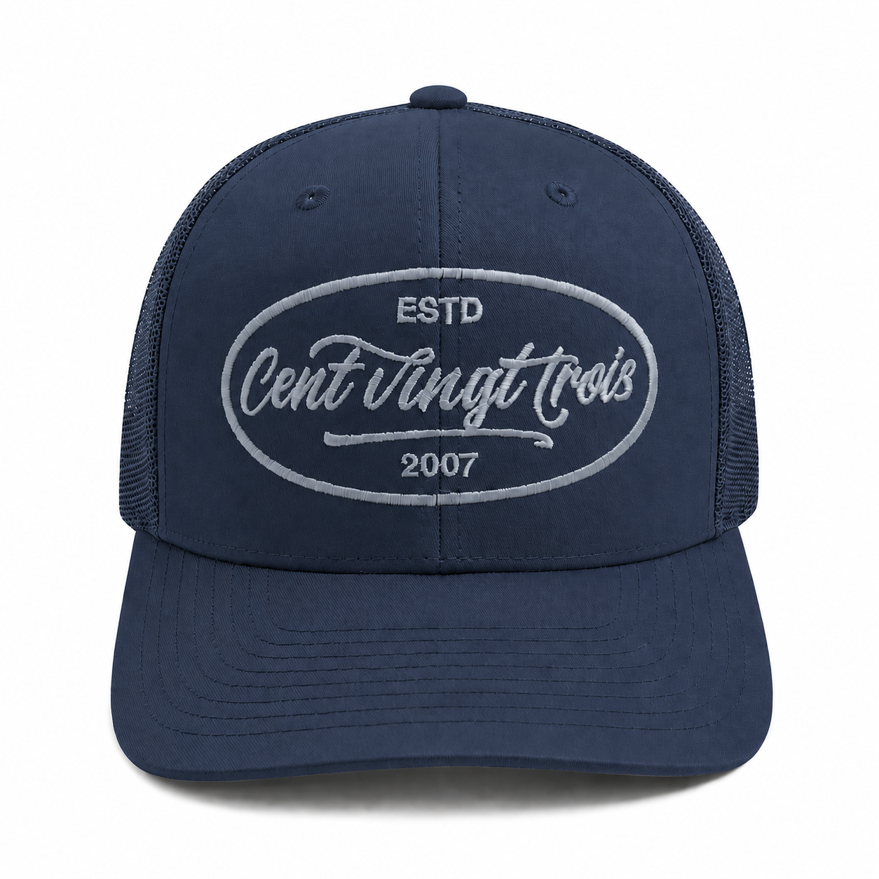 Casquette Trucker Signature VD Marine — Brodée dans notre atelier à Béziers | Cent Vingt Trois