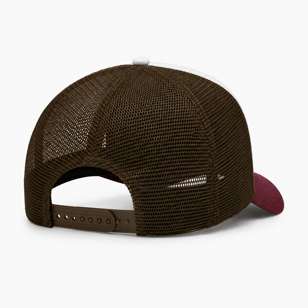 Casquette Trucker Signature VD Tricolore Kaki - Blanc - Bordeaux — Brodée dans notre atelier à Béziers | Cent Vingt Trois