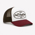 Casquette Trucker Signature VD Tricolore Kaki - Blanc - Bordeaux — Brodée dans notre atelier à Béziers | Cent Vingt Trois