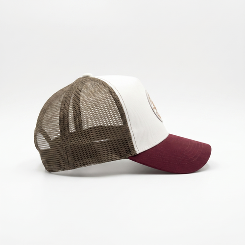Casquette Retro Trucker - Légendaire - Snapback réglable - Bordeaux & Kaki