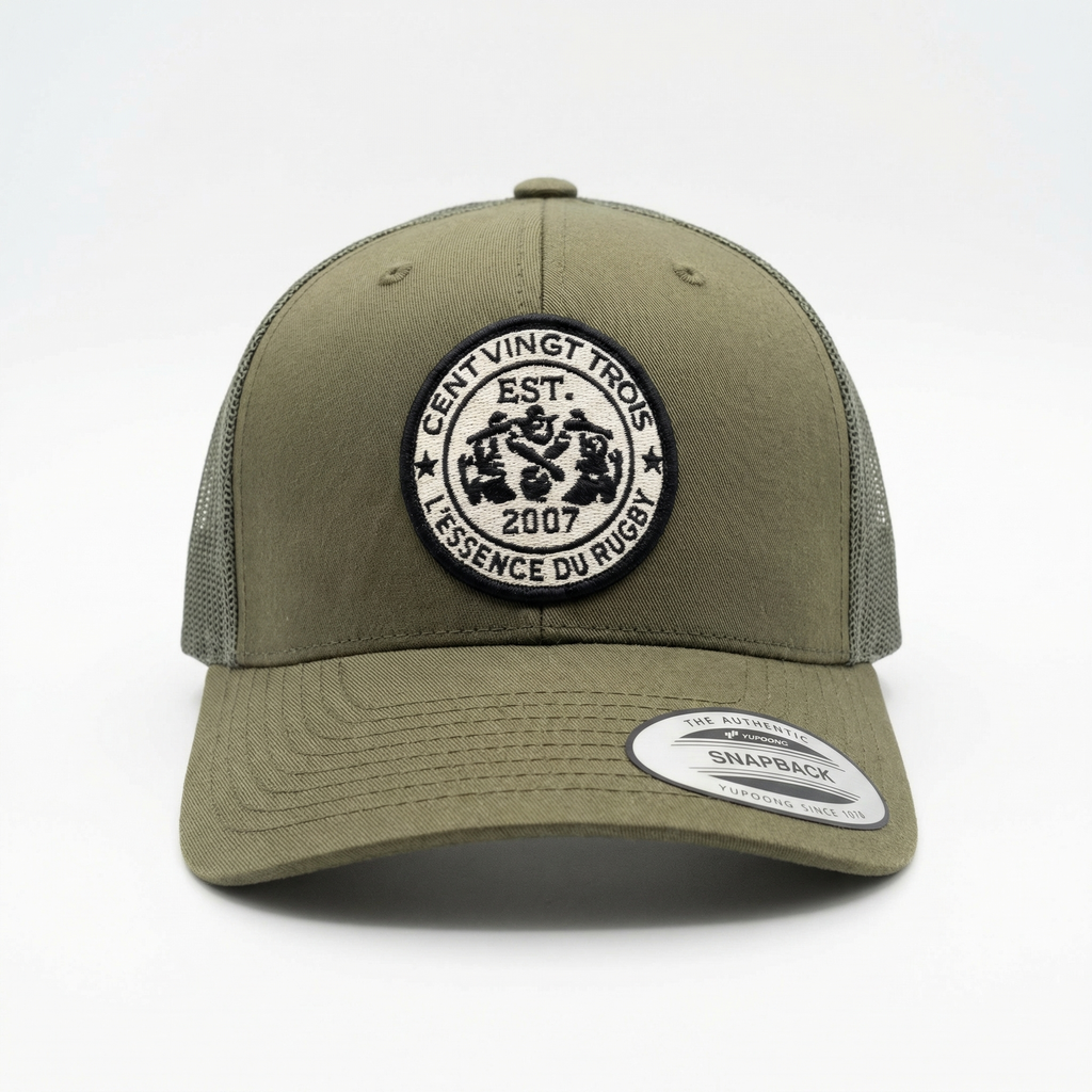 Casquette Trucker Légendaire Kaki — L'essentiel du streetwear rugby | Cent Vingt Trois