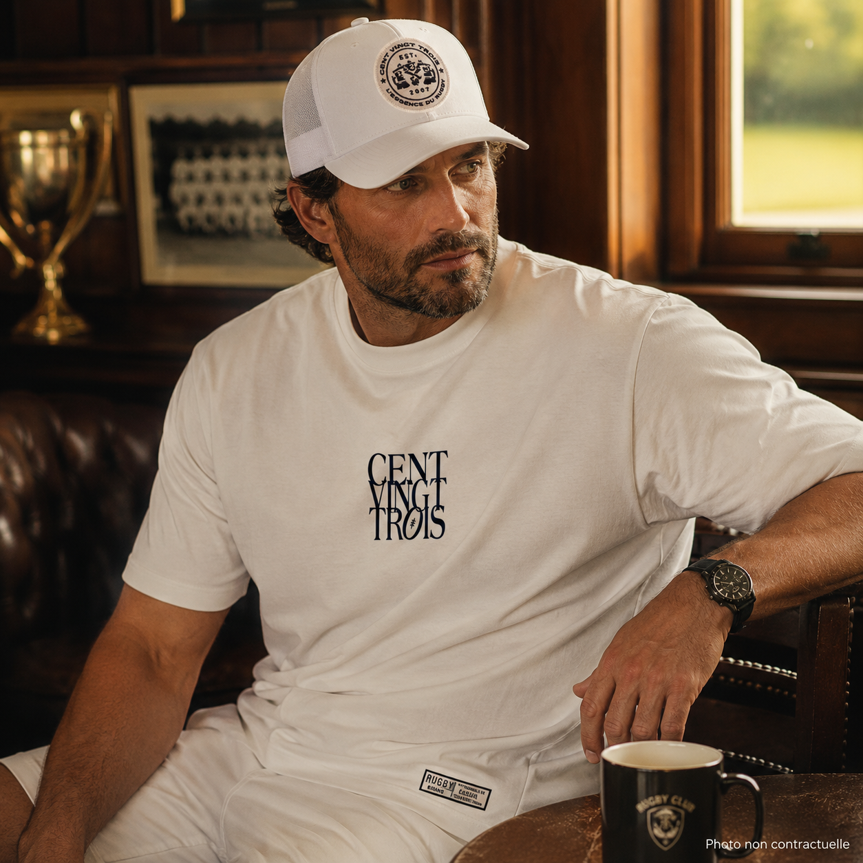 Casquette Trucker Légendaire Blanc & Marine — L'accessoire rugby streetwear | Cent Vingt Trois