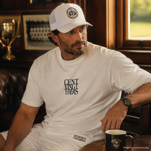 Casquette Trucker Légendaire Blanc & Marine — L'accessoire rugby streetwear | Cent Vingt Trois