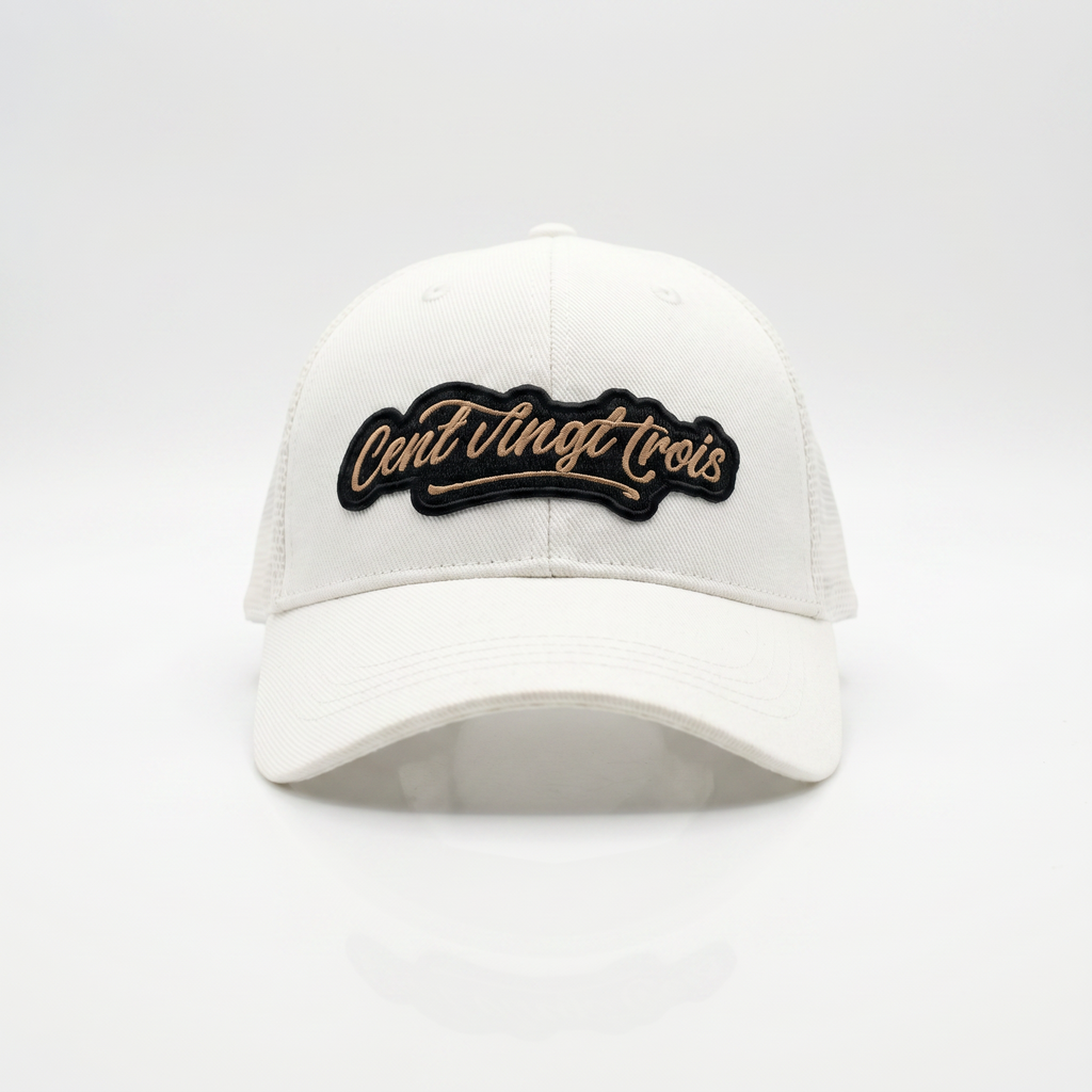 Casquette Trucker Signature Ivoire & Noir — Le contraste de la Signature | Cent Vingt Trois