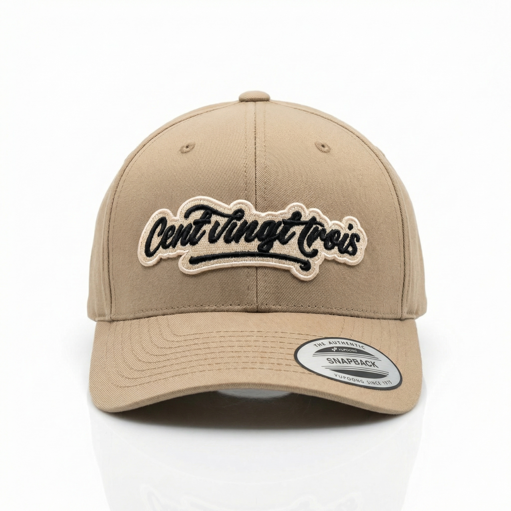 Casquette Snapback Signature Sable — La douceur du rugby streetwear | Cent Vingt Trois