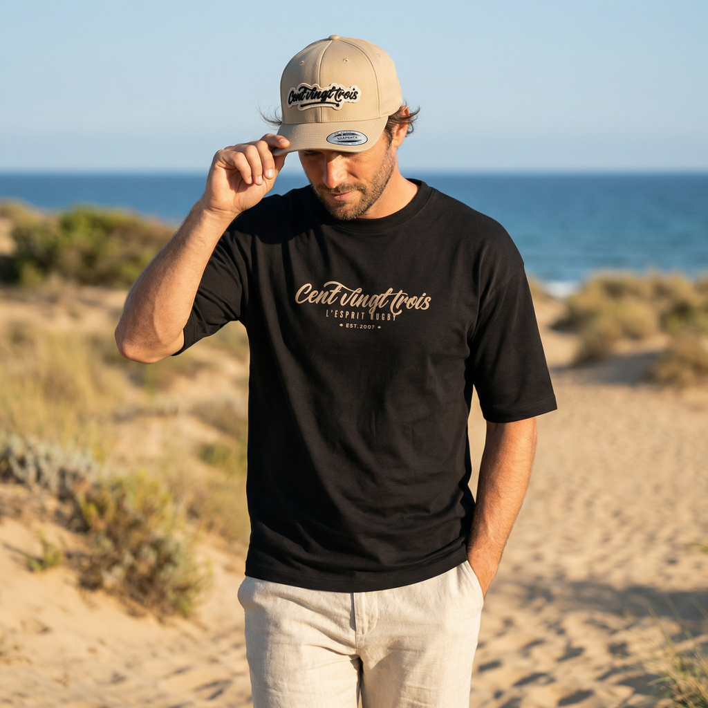 Casquette Snapback Signature Sable — La douceur du rugby streetwear | Cent Vingt Trois