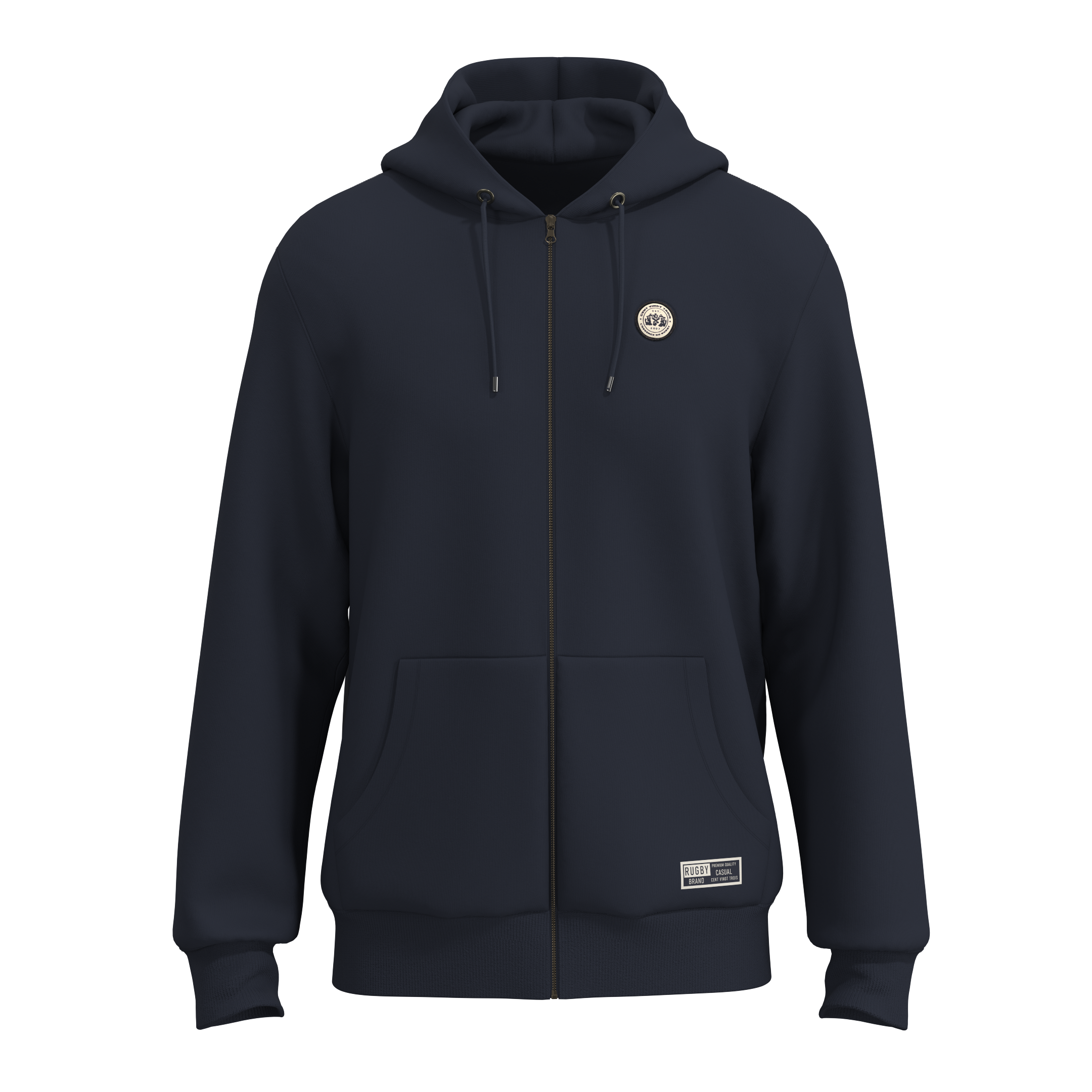 Sweat zippé à capuche streetwear "Linebreaker - Essentiel" – Coton biologique – Unisexe