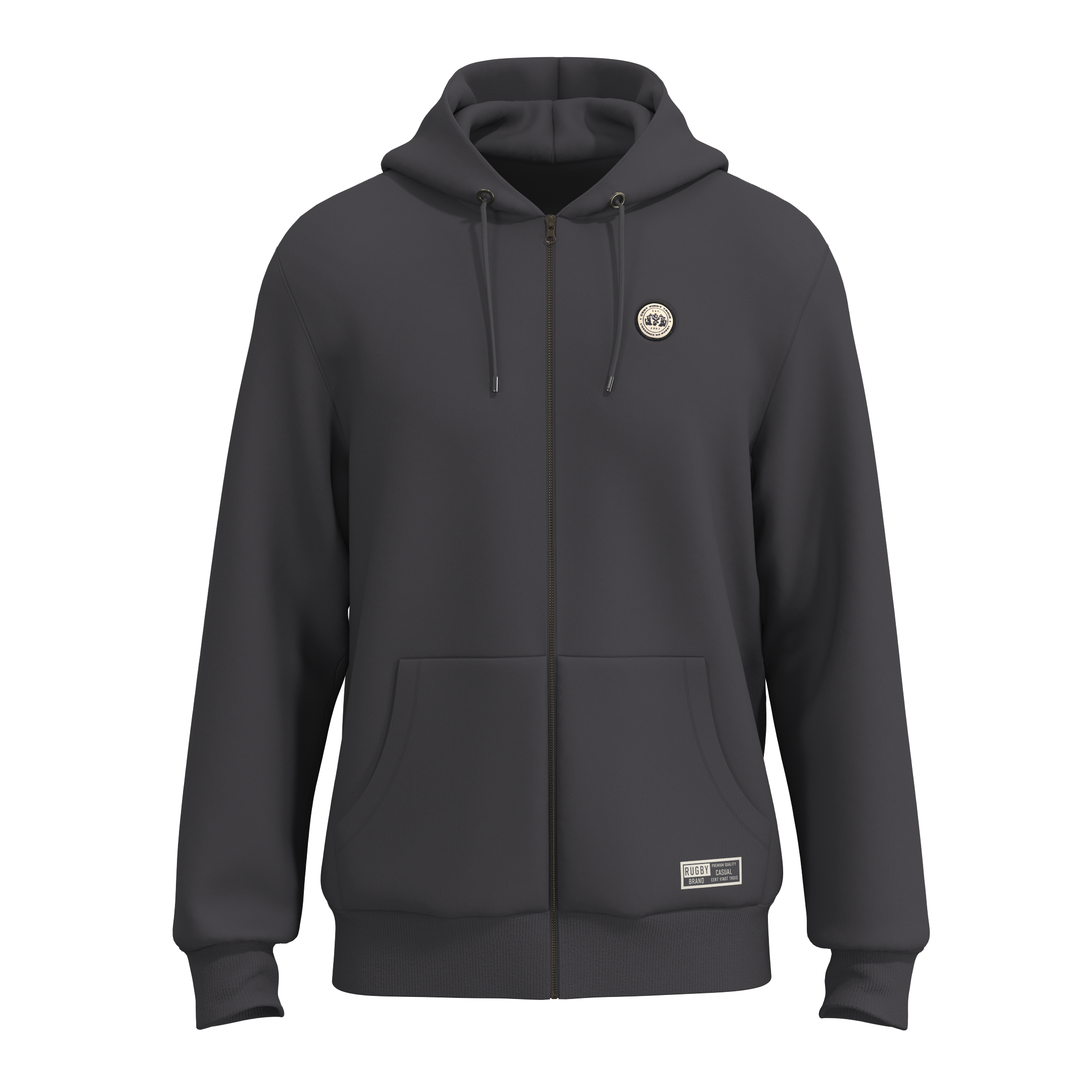 Sweat zippé à capuche streetwear "Linebreaker - Essentiel" – Coton biologique – Unisexe