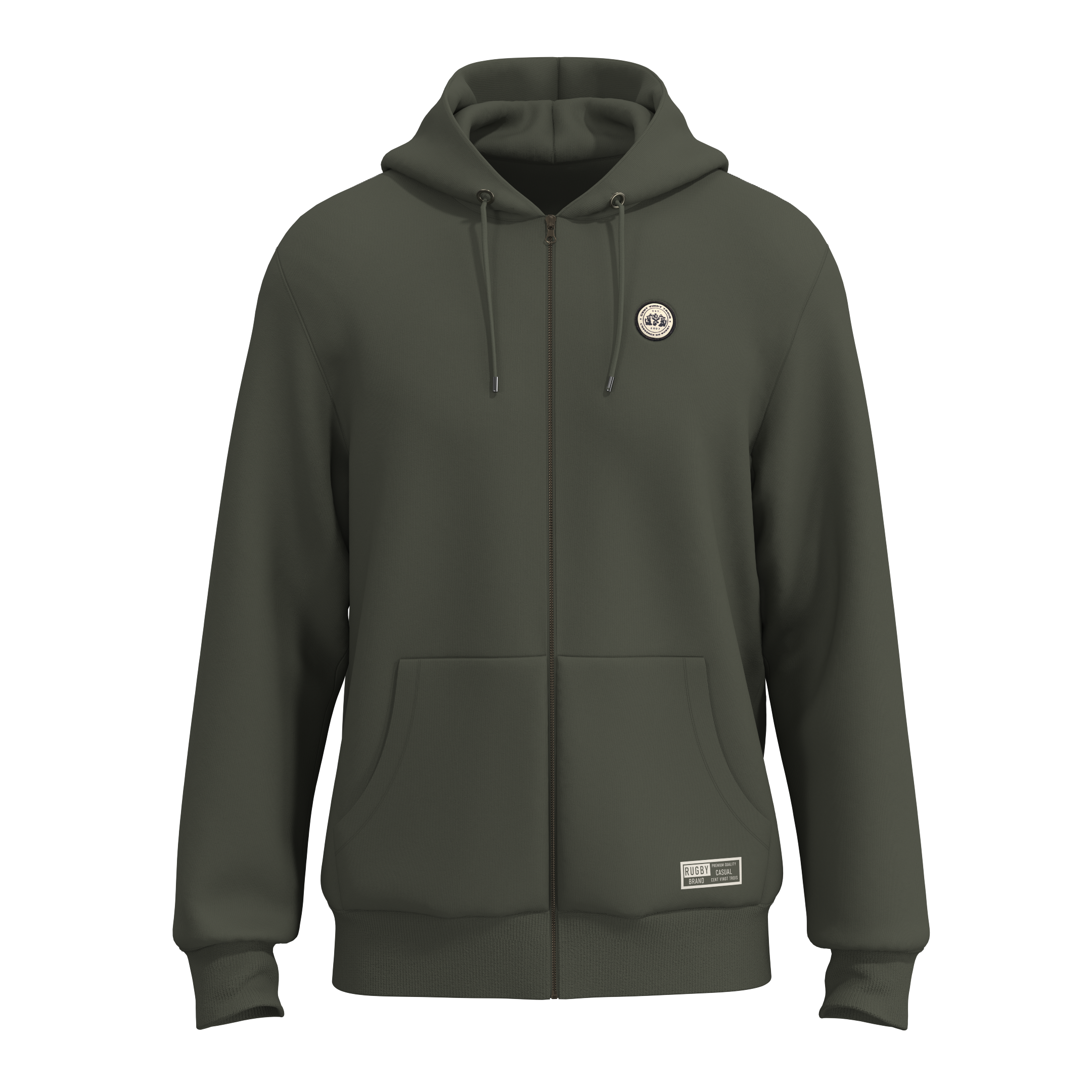 Sweat zippé à capuche streetwear "Linebreaker - Essentiel" – Coton biologique – Unisexe