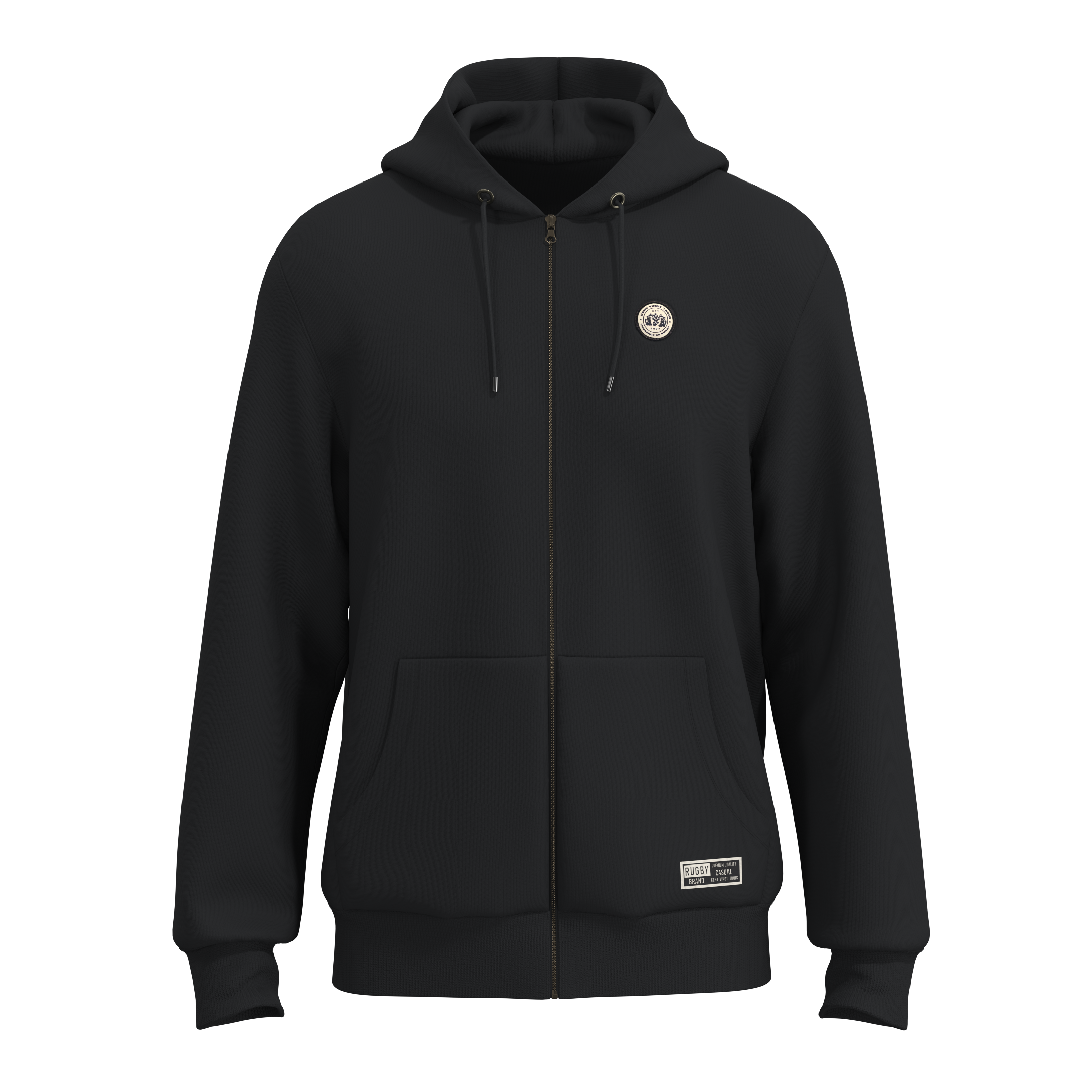 Sweat zippé à capuche streetwear "Linebreaker - Essentiel" – Coton biologique – Unisexe