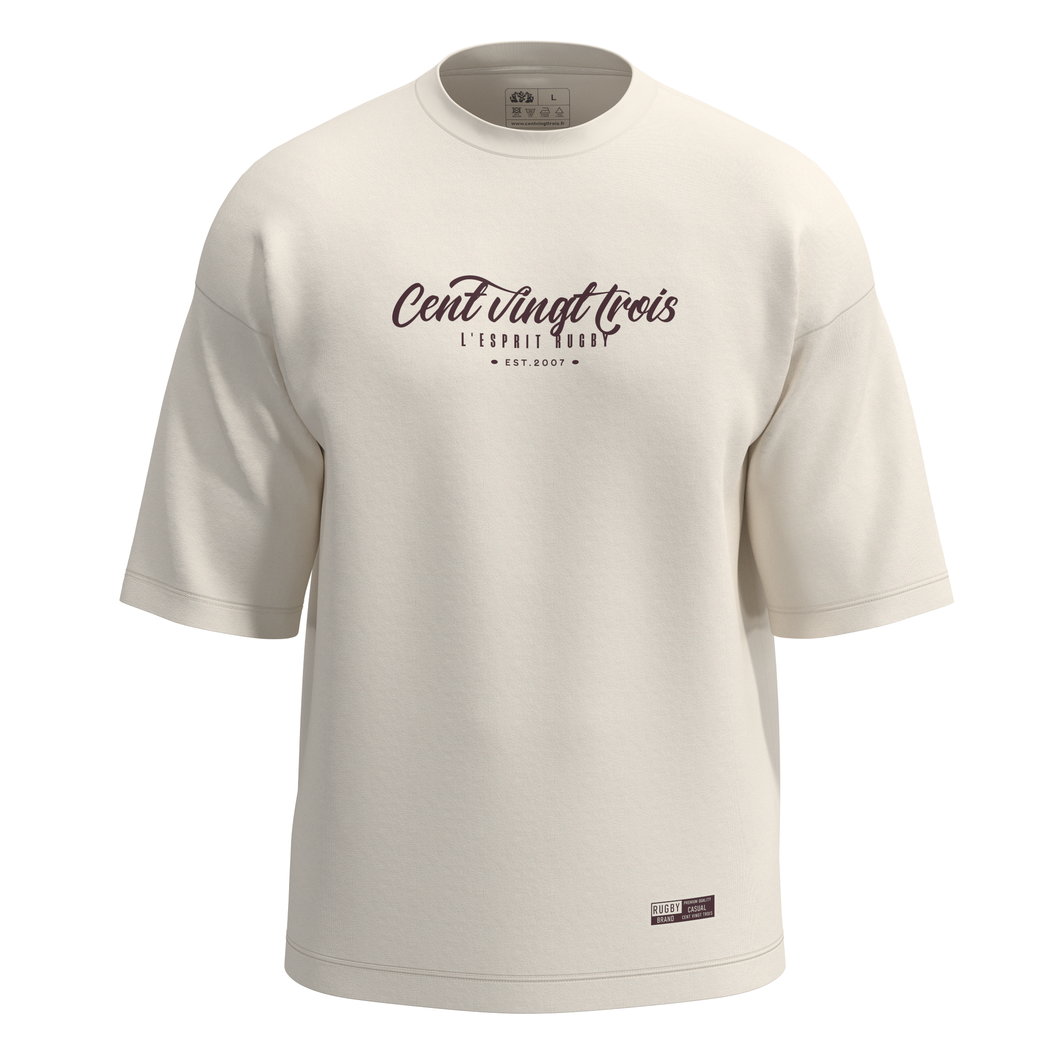 T-shirt oversize streetwear unisexe “Offload - Casual” – French Terry 300g – Coton biologique